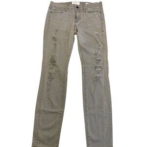 Frame Denim Le Skinny De Jeanne Gray Distressed Skinny Jeans Size 28